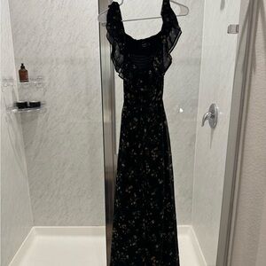 Vici Black Floral Maxi Dress